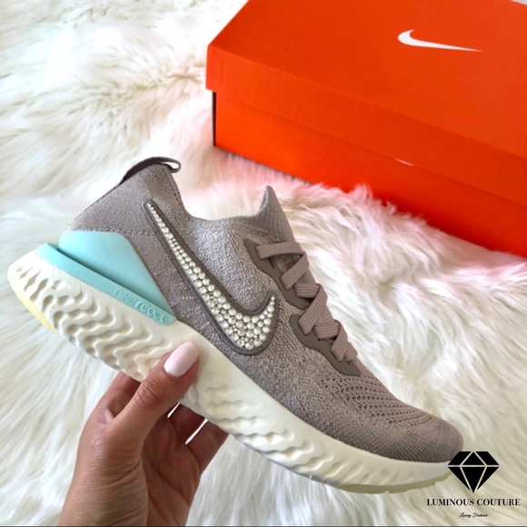 Swarovski Nike Epic React Flyknit Tan Teal - Picture 2 of 9